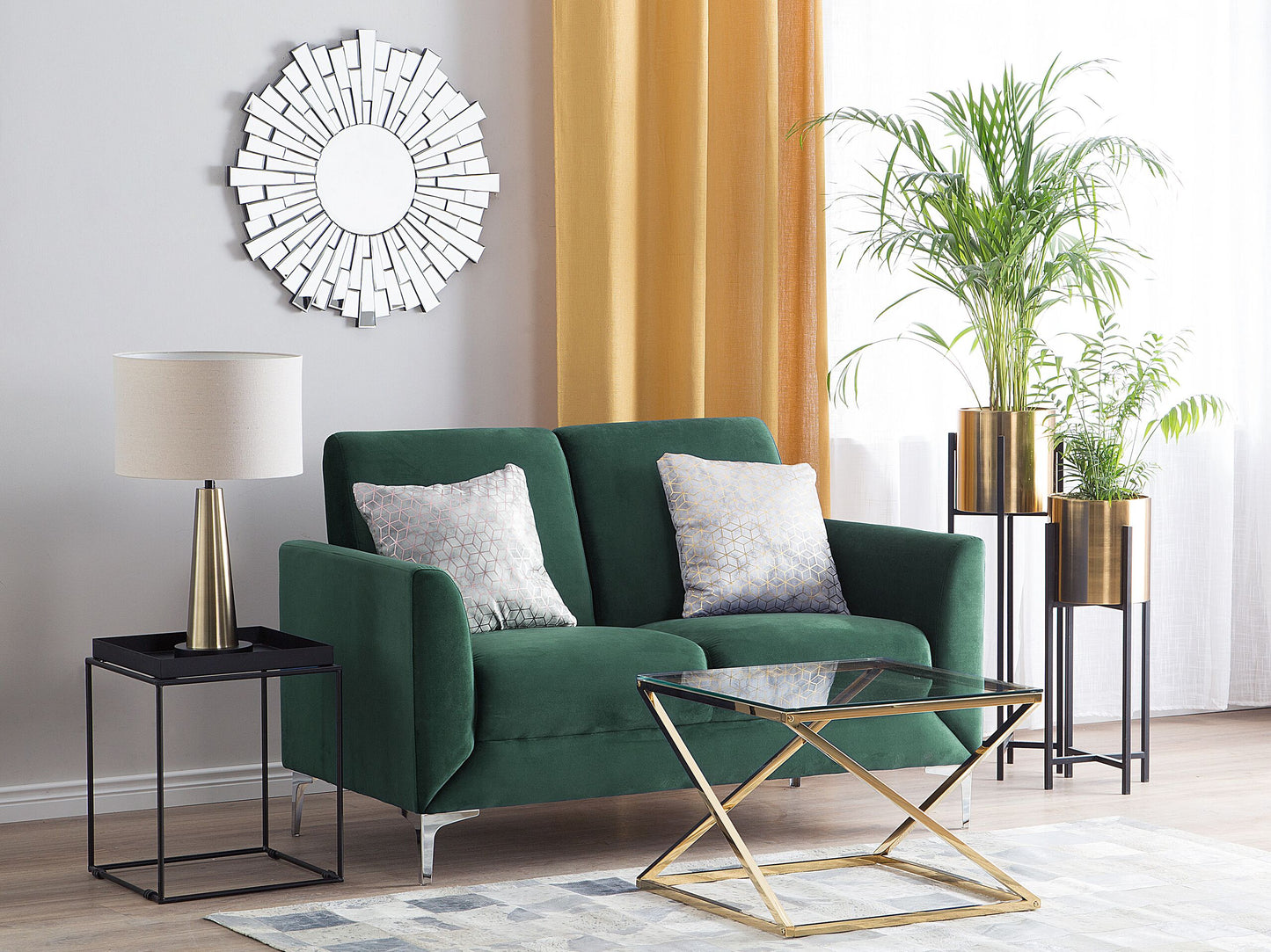 2-Sitzer Sofa Samtstoff grün FENES