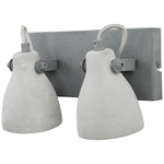Wandleuchte Beton hellgrau 2-flammig Glockenform MISTAGO II