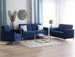 Sofa Set Samtstoff marineblau 6-Sitzer FENES