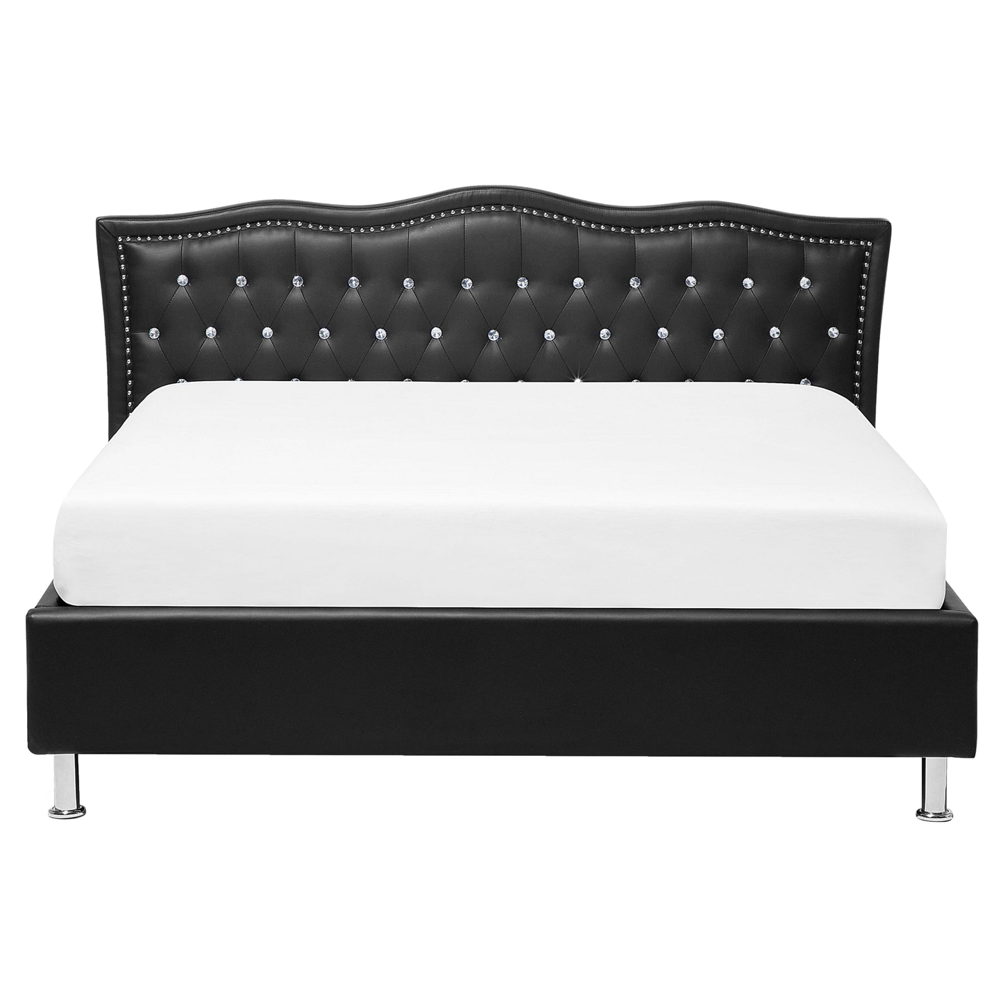 Bett mit Lattenrost Kunstleder METZ 160 x 200 cm Schwarz