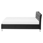 Bett mit Lattenrost Kunstleder METZ 160 x 200 cm Schwarz