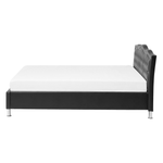 Bett mit Lattenrost Kunstleder METZ 140 x 200 cm Schwarz