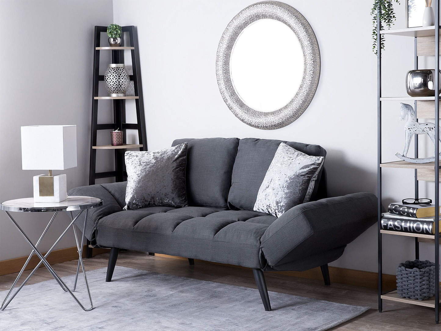 2-Sitzer Schlafsofa dunkelgrau BREKKE