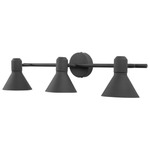 Wandleuchte schwarz / gold 3-flammig Kegelform MERSEY III