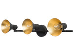 Wandleuchte schwarz / gold 3-flammig Kegelform MERSEY III