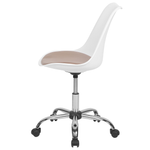 Arbeitshocker mit Rollen Kunstleder weiss / gold höhenverstellbar DAKOTA II