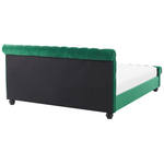 Bett mit Lattenrost Samtstoff AVALLON 180 x 200 cm Smaragdgrün