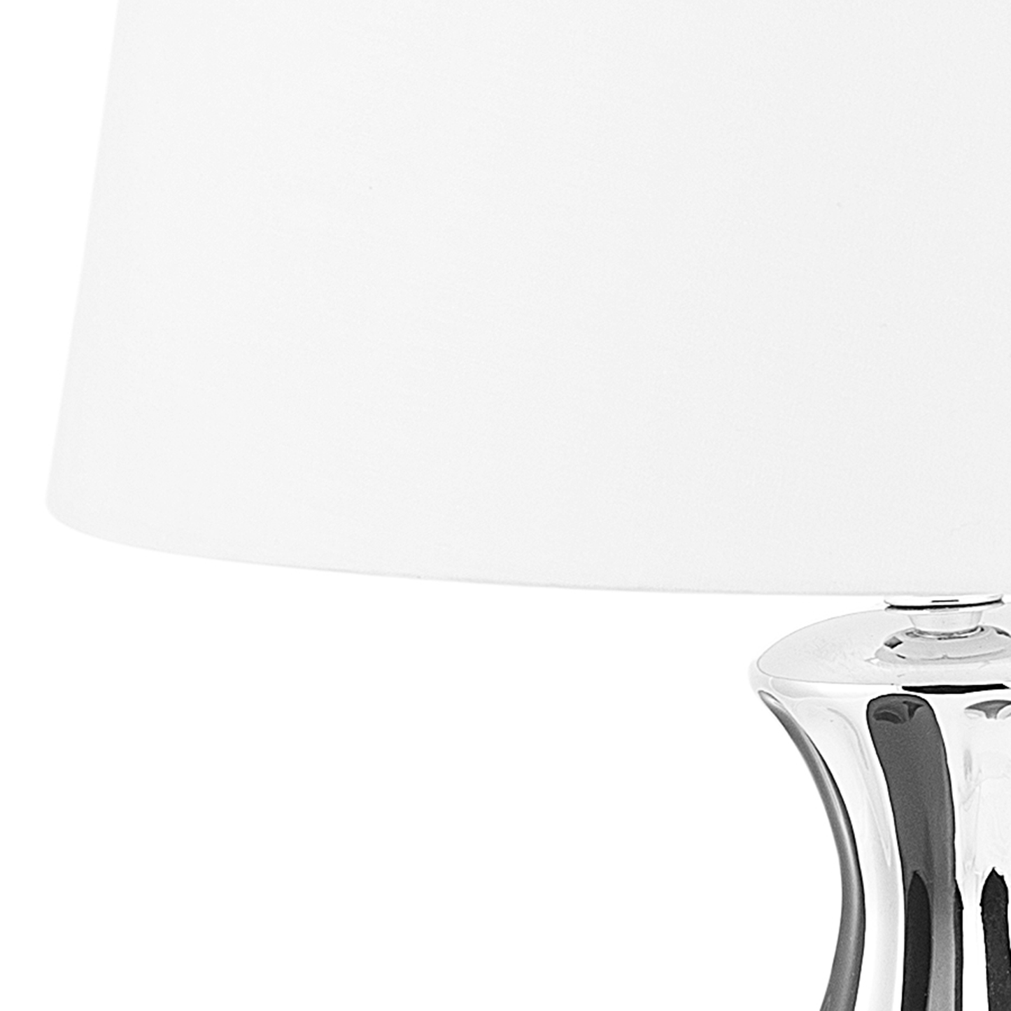 Tischlampe silber / schwarz 52 cm rund VARDJA
