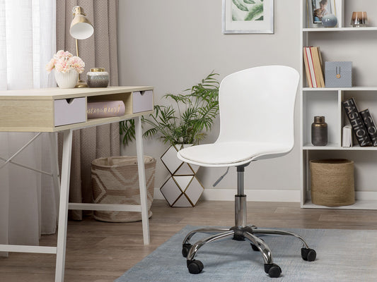 Bürostuhl drehbar VAMO Kunstleder Weiss