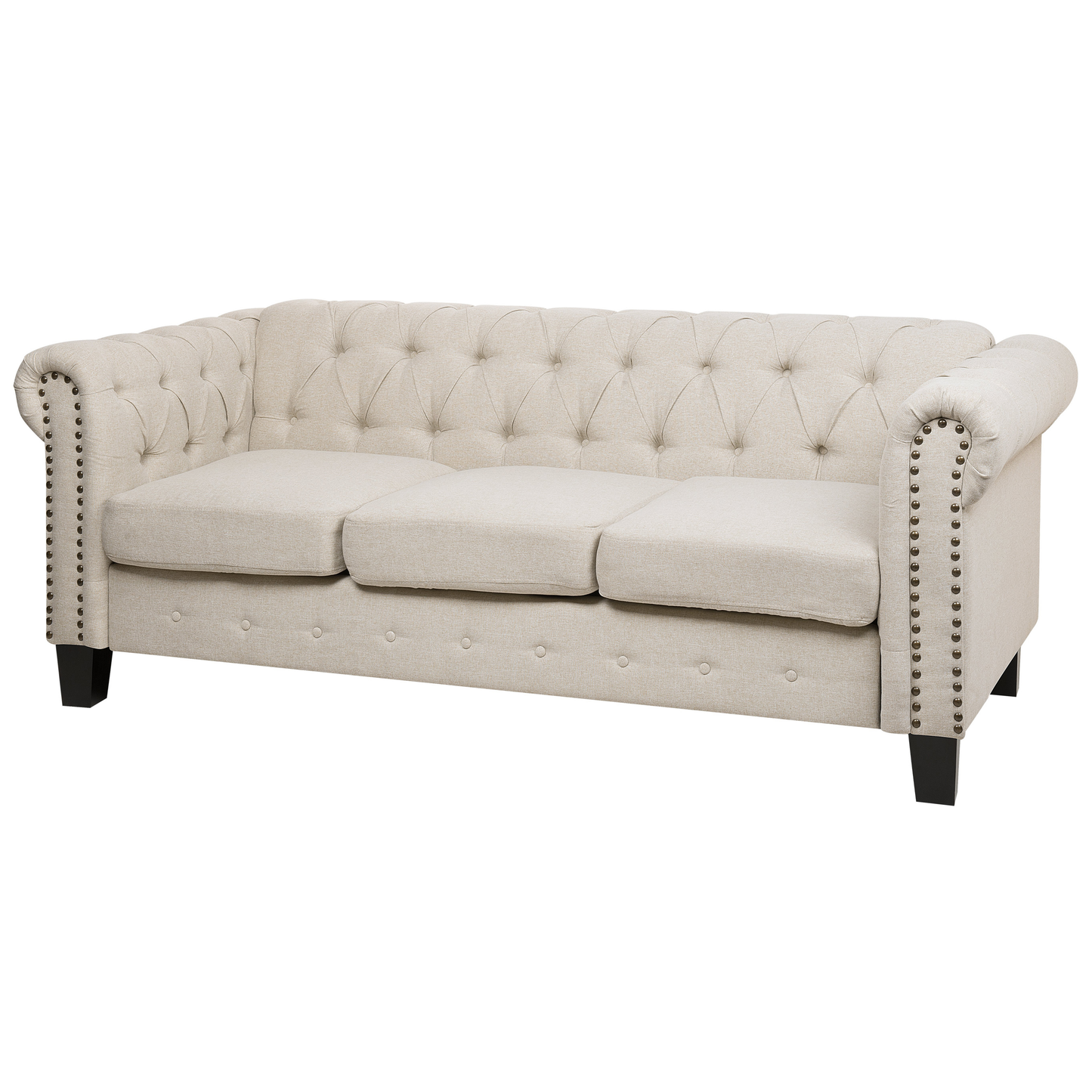 3-Sitzer Sofa beige gerade Beine CHESTERFIELD
