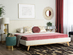 Bett mit Lattenrost Chenillegewebe TALENCE 180 x 200 cm Hellbeige