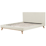 Bett mit Lattenrost Chenillegewebe TALENCE 180 x 200 cm Hellbeige