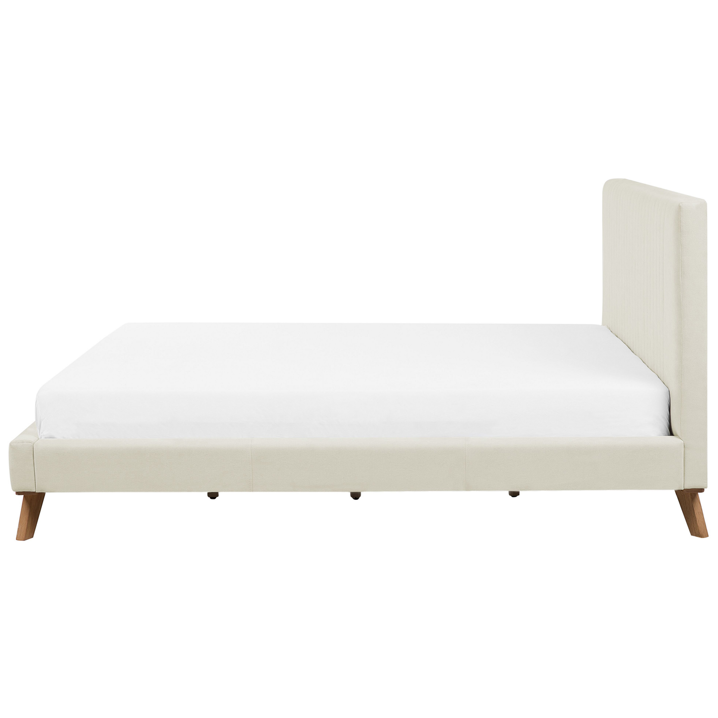 Bett mit Lattenrost Chenillegewebe TALENCE 180 x 200 cm Hellbeige