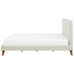 Bett mit Lattenrost Chenillegewebe TALENCE 180 x 200 cm Hellbeige