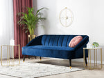 3-Sitzer Sofa Samtstoff marineblau ALSVAG
