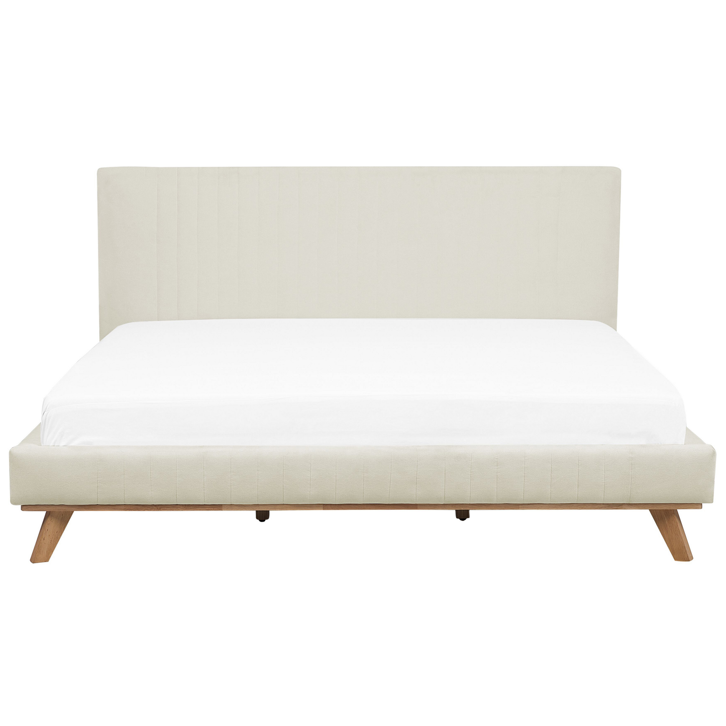 Bett mit Lattenrost Chenillegewebe TALENCE 180 x 200 cm Hellbeige