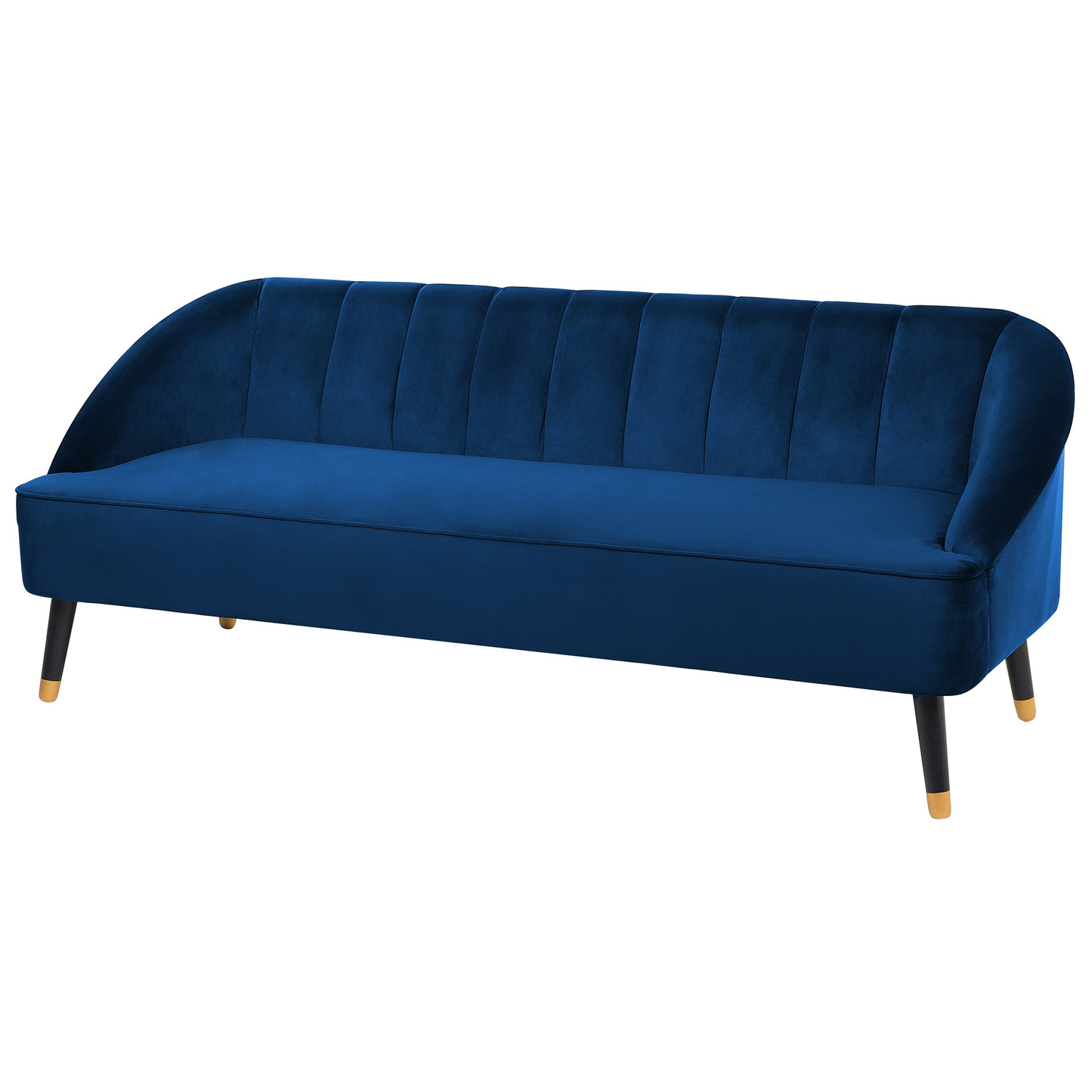 3-Sitzer Sofa Samtstoff marineblau ALSVAG