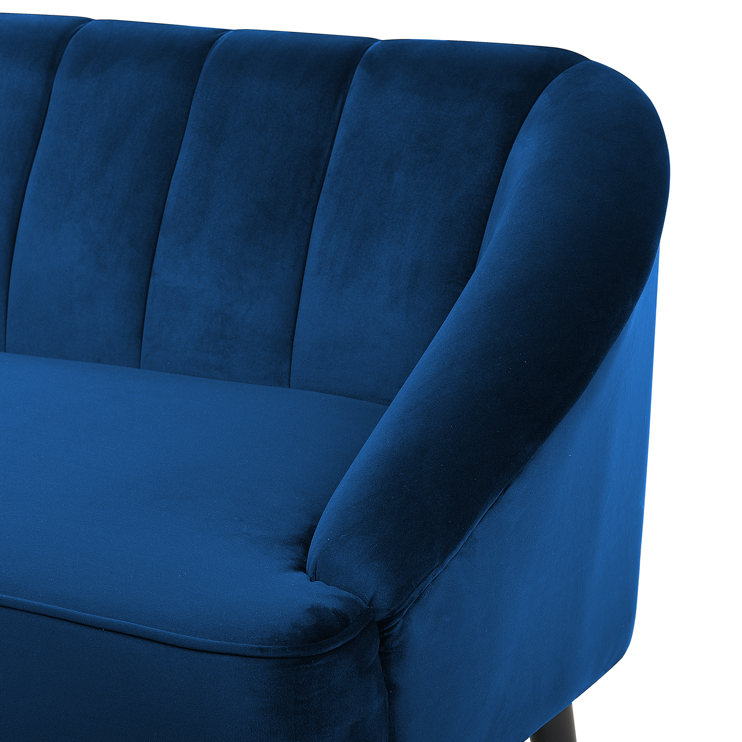 3-Sitzer Sofa Samtstoff marineblau ALSVAG