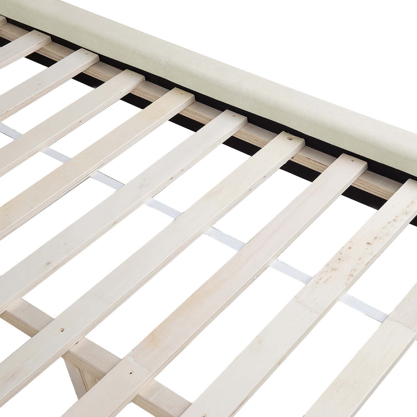 Bett mit Lattenrost Chenillegewebe TALENCE 180 x 200 cm Hellbeige