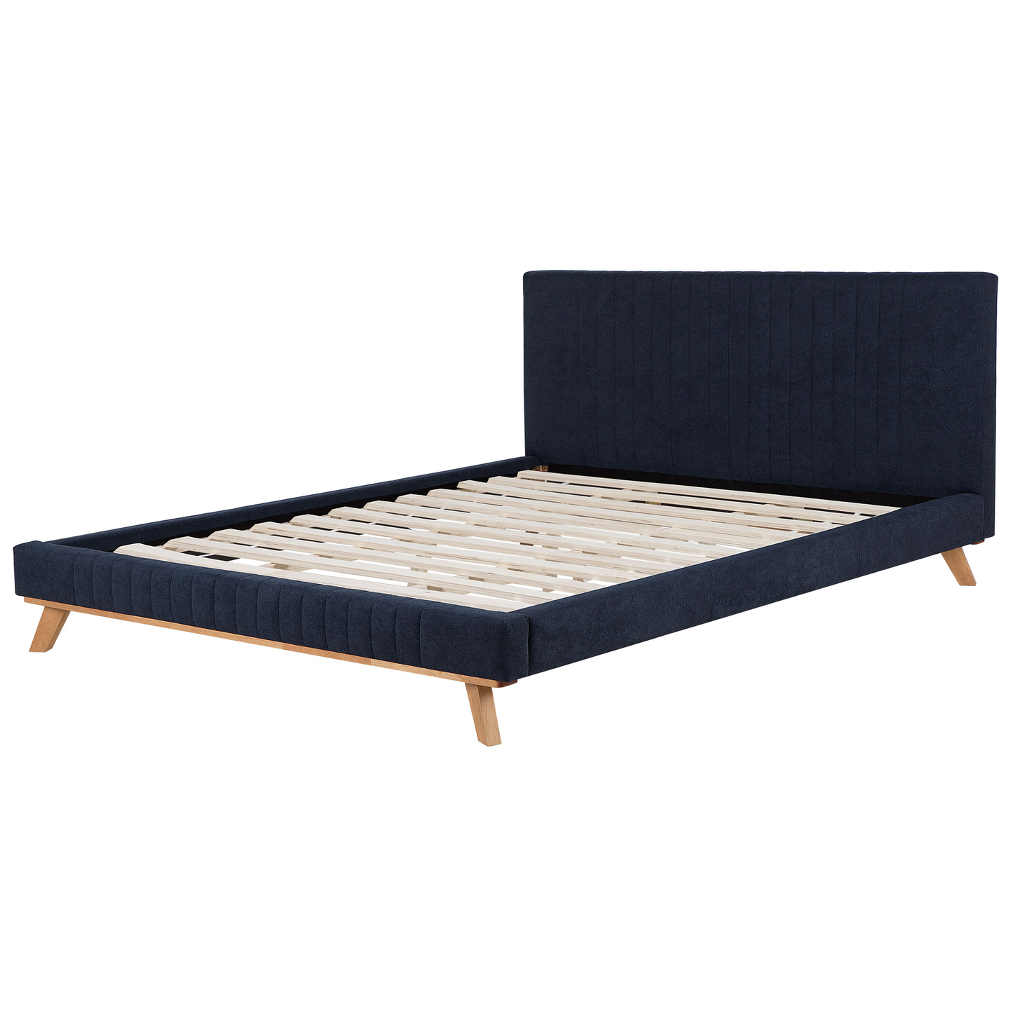 Polsterbett Leinenoptik dunkelblau Lattenrost 180 x 200 cm TALENCE