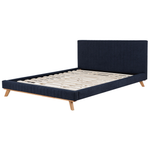 Polsterbett Leinenoptik dunkelblau Lattenrost 180 x 200 cm TALENCE