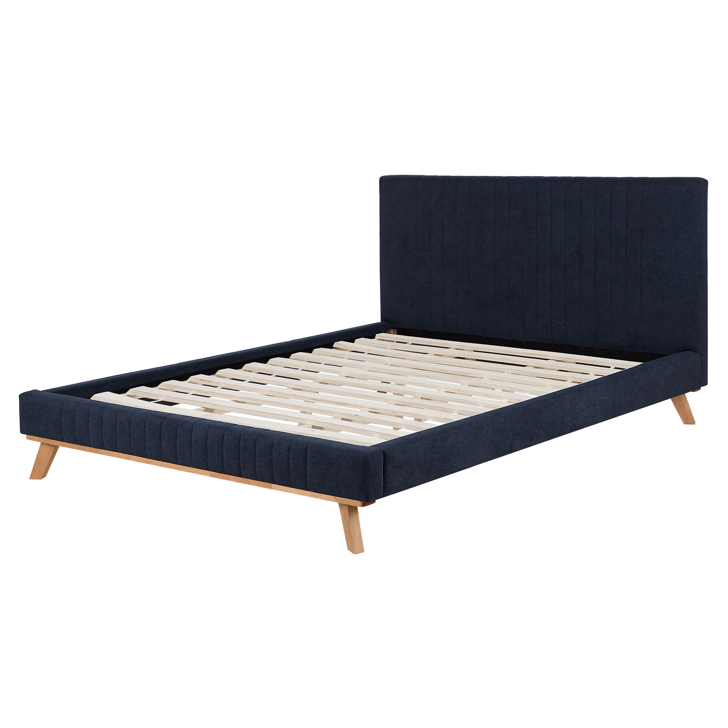 Bett mit Lattenrost Chenillegewebe TALENCE 160 x 200 cm Dunkelblau