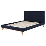 Bett mit Lattenrost Chenillegewebe TALENCE 160 x 200 cm Dunkelblau