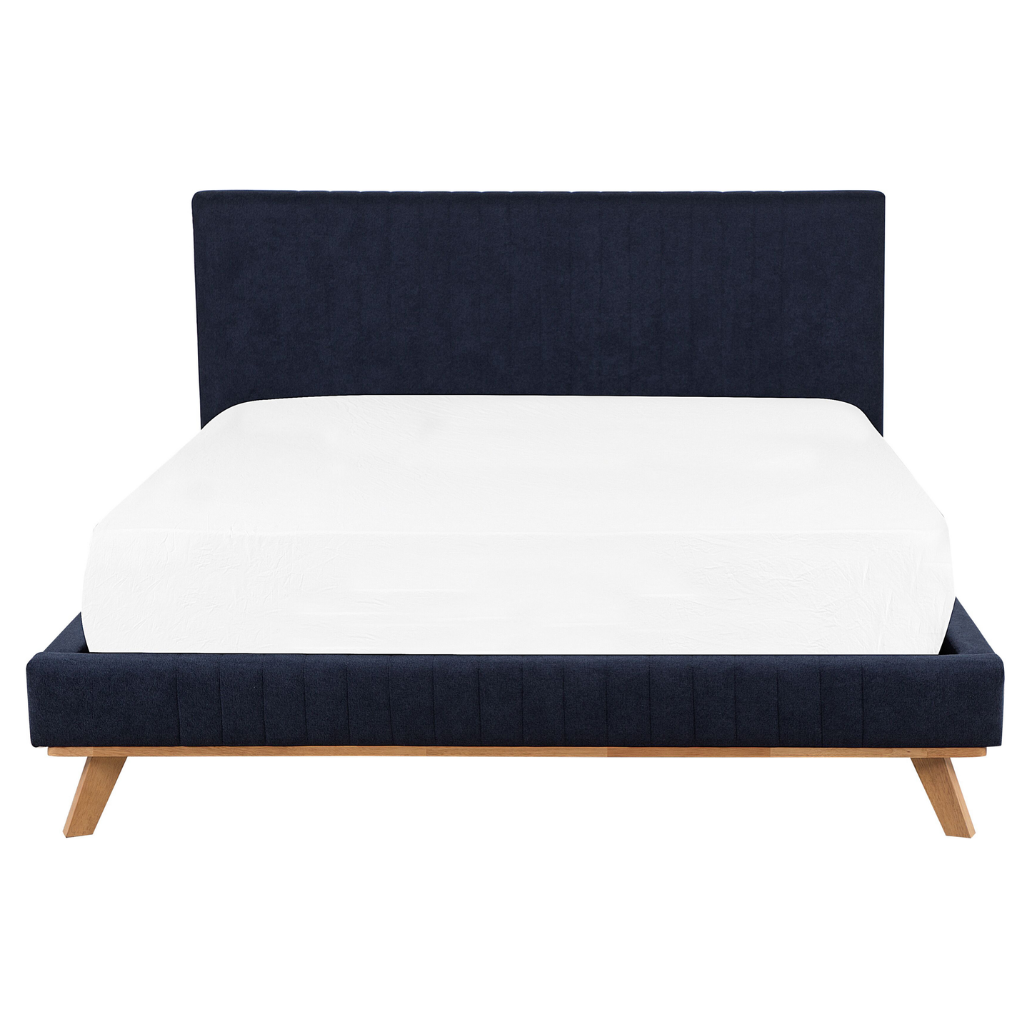 Bett mit Lattenrost Chenillegewebe TALENCE 160 x 200 cm Dunkelblau