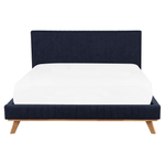 Bett mit Lattenrost Chenillegewebe TALENCE 160 x 200 cm Dunkelblau