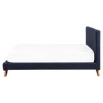 Bett mit Lattenrost Chenillegewebe TALENCE 160 x 200 cm Dunkelblau