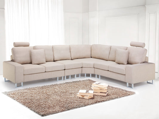 6-Sitzer Ecksofa beige linksseitig STOCKHOLM