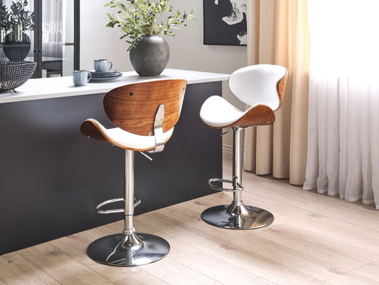 Barhocker Kunstleder Weiss ROTTERDAM