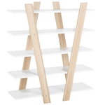 Bücherregal heller Holzfarbton / weiss 5 Fächer ESCALANTE