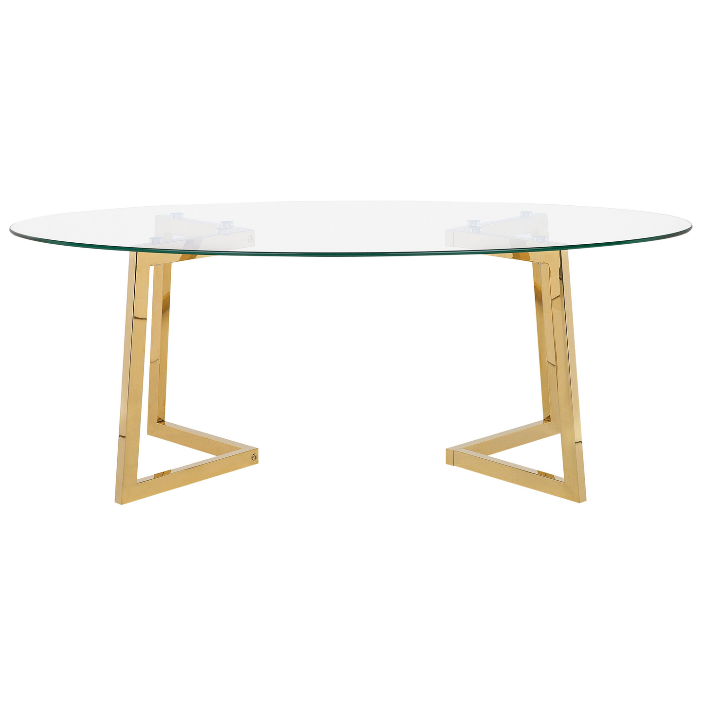 Couchtisch Glas Gold oval FRESNO