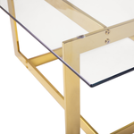 Couchtisch Glas / Edelstahl gold quadratisch 80 x 80 cm CRYSTAL