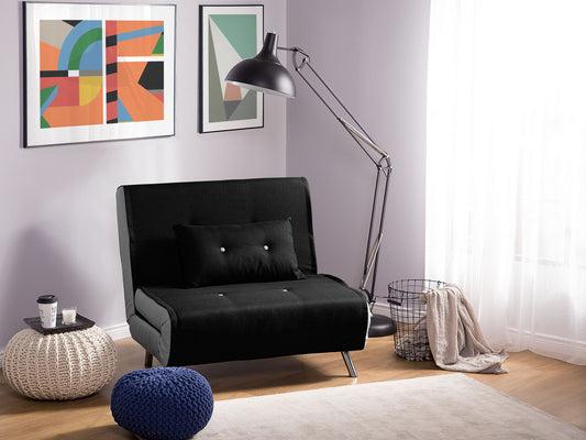 1-Sitzer Schlafsofa schwarz / silber FARRIS