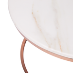 Couchtisch Marmor Optik beige / kupfer ⌀ 70 cm CORAL