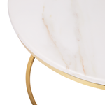 Couchtisch Marmor Optik beige / gold ⌀ 70 cm CORAL