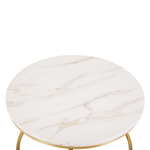 Couchtisch Marmor Optik beige / gold ⌀ 70 cm CORAL
