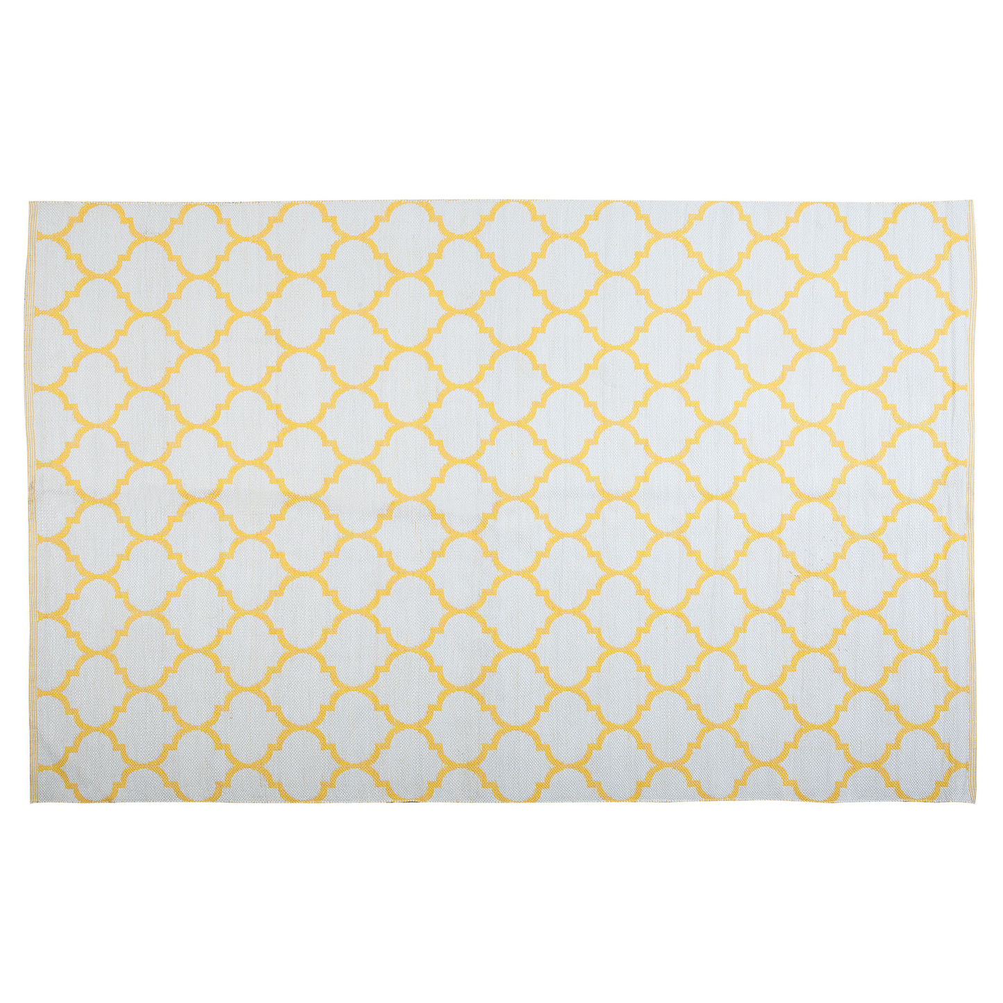 Outdoor Teppich gelb 140 x 200 cm marokkanisches Muster zweiseitig Kurzflor AKSU