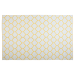 Outdoor Teppich gelb 140 x 200 cm marokkanisches Muster zweiseitig Kurzflor AKSU