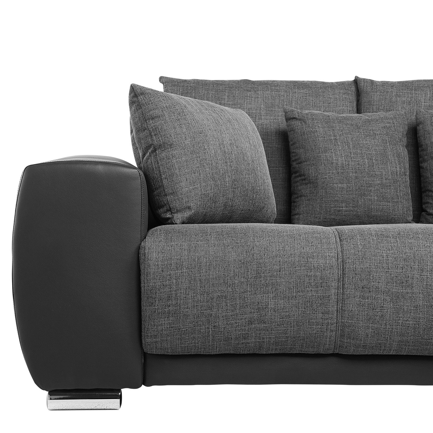 4-Sitzer Stoffsofa Grau und Schwarz TORPO