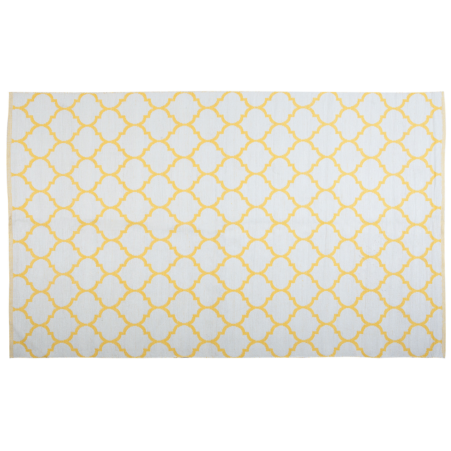 Outdoor Teppich gelb 160 x 230 cm marokkanisches Muster zweiseitig Kurzflor AKSU