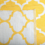 Outdoor Teppich gelb 160 x 230 cm marokkanisches Muster zweiseitig Kurzflor AKSU