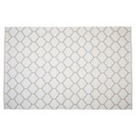 Outdoor Teppich beige 140 x 200 cm marokkanisches Muster zweiseitig Kurzflor AKSU