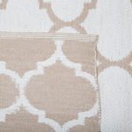 Outdoor Teppich beige 140 x 200 cm marokkanisches Muster zweiseitig Kurzflor AKSU