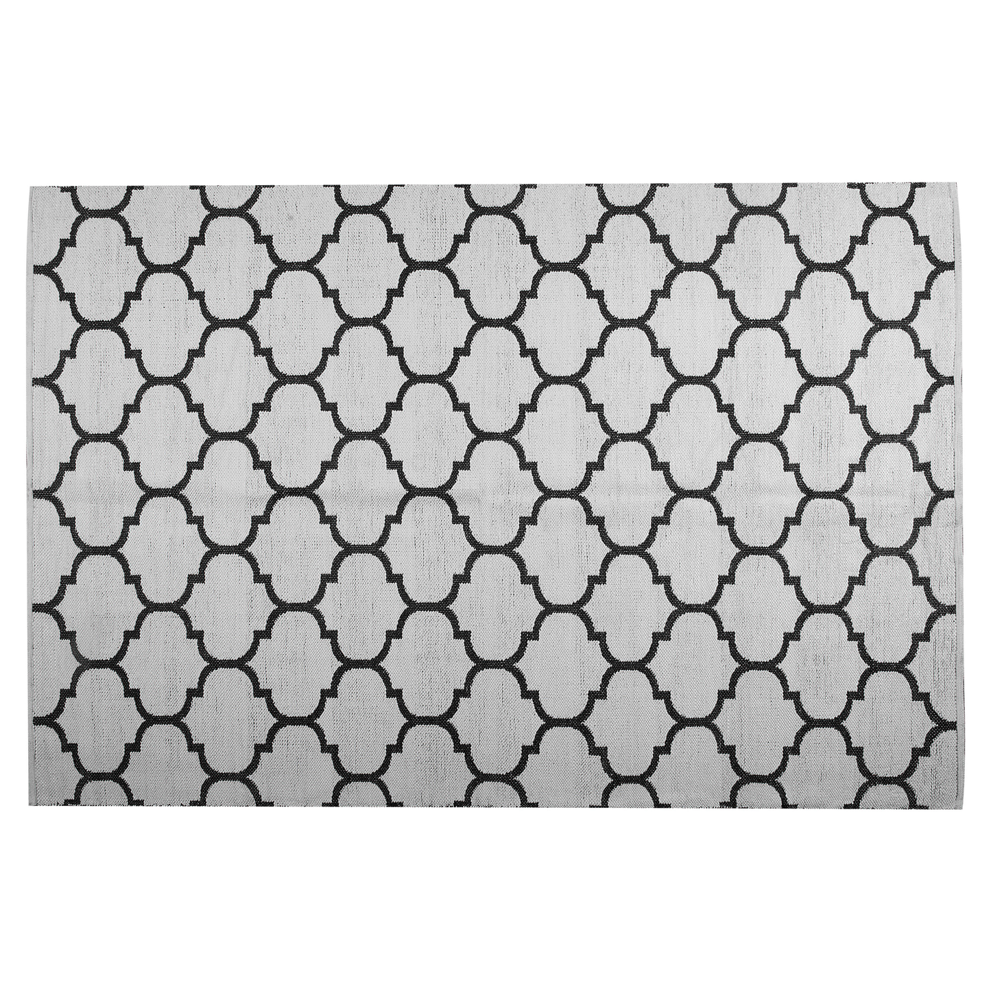 Outdoor Teppich schwarz-weiss 140 x 200 cm zweiseitig Kurzflor ALADANA