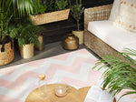Outdoor Teppich rosa 160 x 230 cm Zickzack-Muster Kurzflor KONARLI