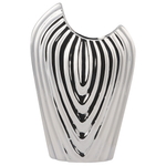 Dekovase ECETRA Steinzeug 26 cm Silber