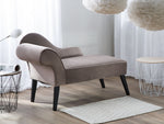 Chaiselongue Samtstoff taupe linksseitig BIARRITZ